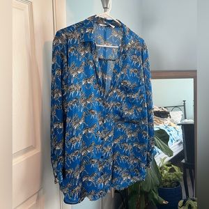 Zara Blue Zebra Button Down